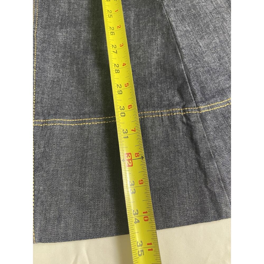Zara Denim Midi Skirt Semi Wrap Belted Blue Contrast Stitch NWT Size M - Picture 10 of 10